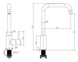 Смеситель для кухни Aquatek AQ1080MB чёрный матовый